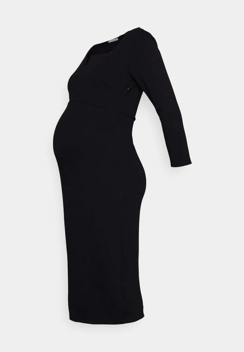 NOTCH NECKLINE MIDI DRESS - Jerseykleid - Black – Bild 4