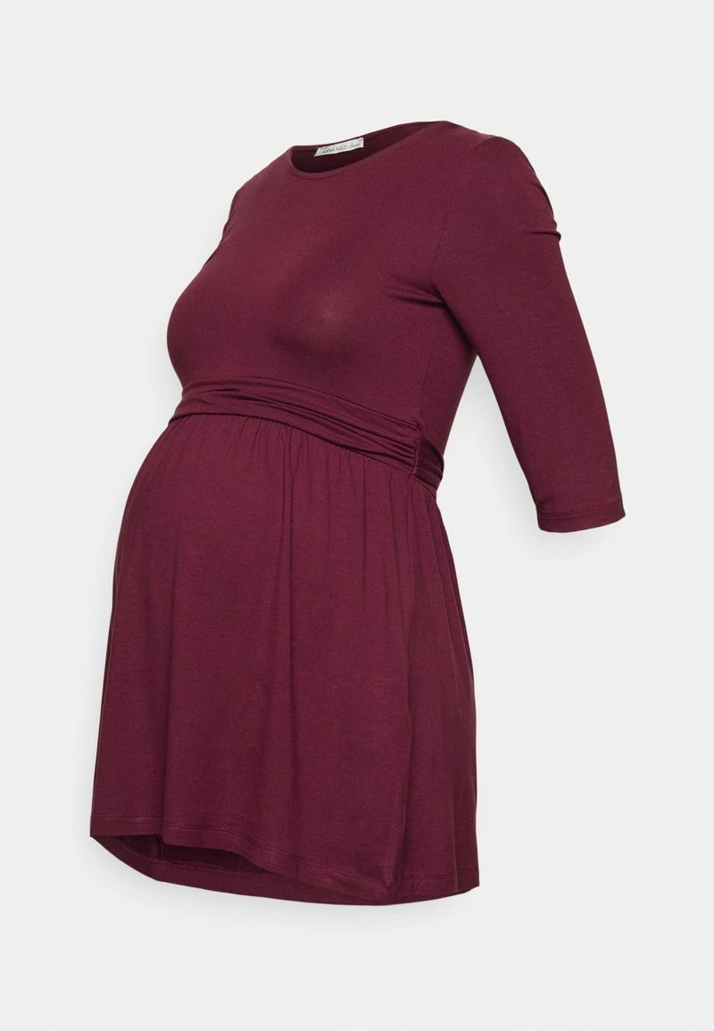 FLARE TOP - Langarmshirt - Dark Red – Bild 4