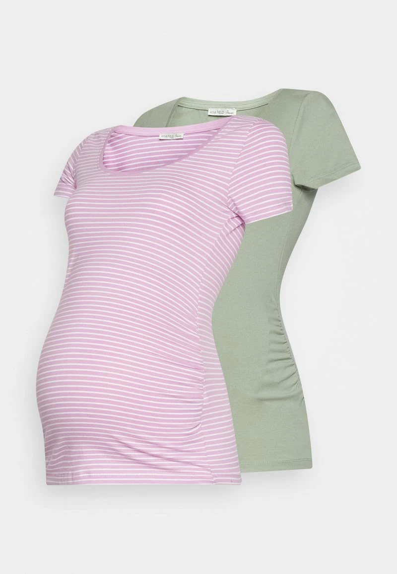 2 PACK - T-Shirt Print - Purple/white/teal – Bild 6