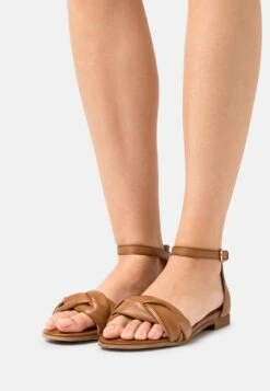 LEATHER - Riemensandalette - Cognac