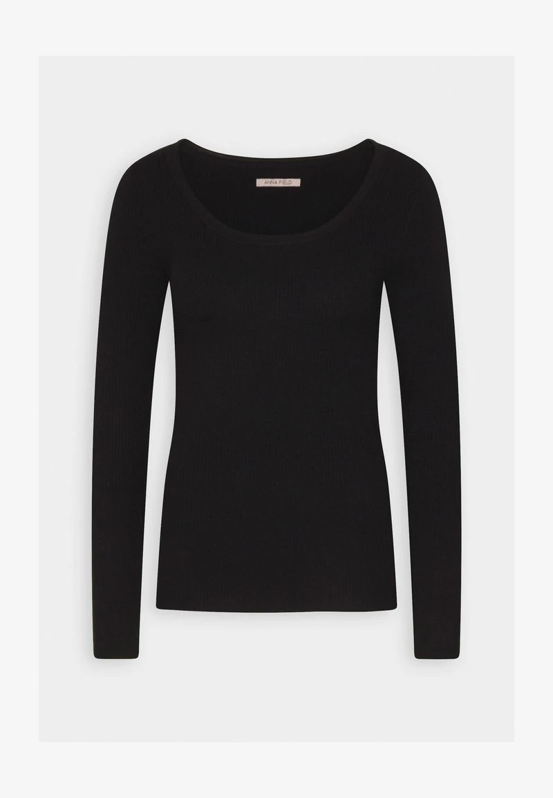 Anna Field BUTTON DETAIL - Strickpullover - Black
