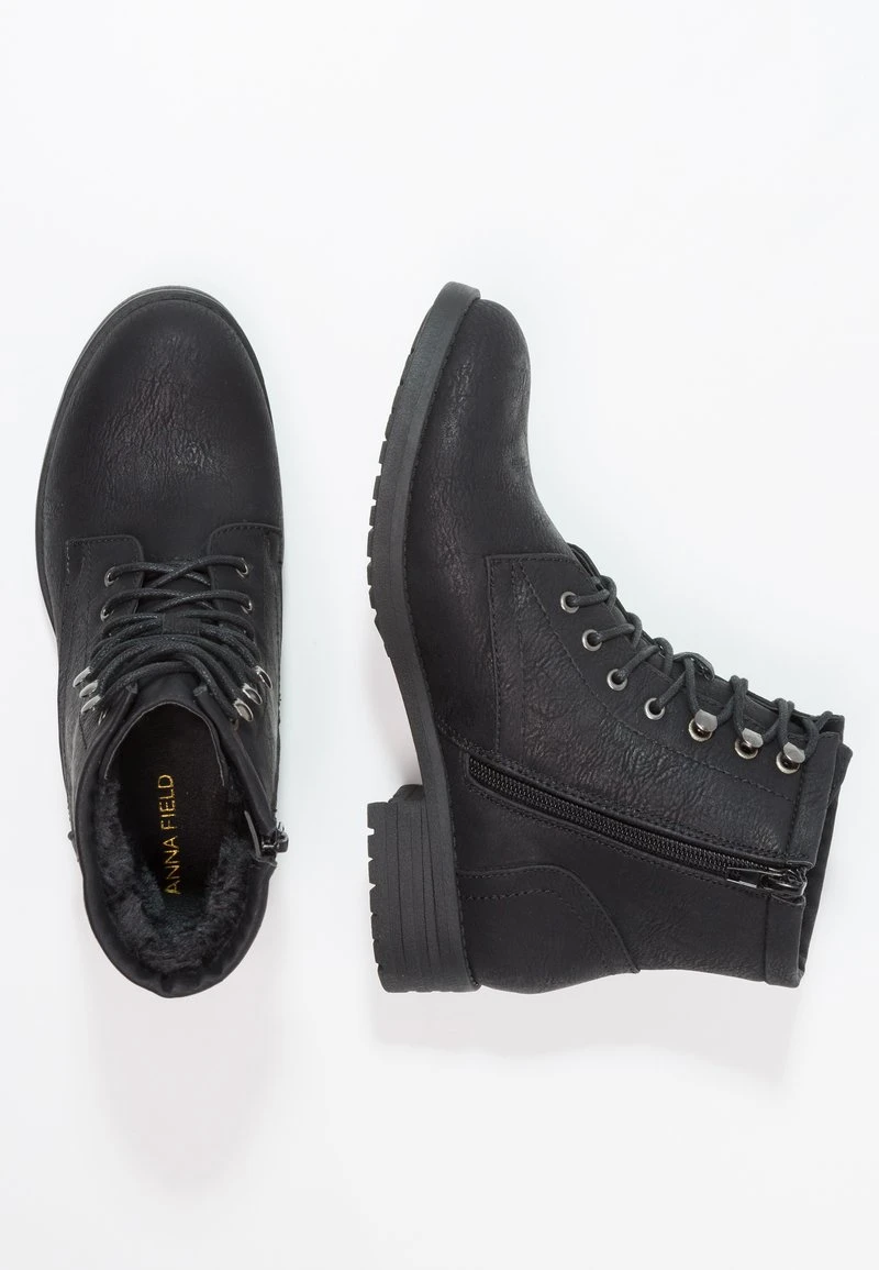Anna Field WINTER BOOT - Schnürstiefelette - Black – Bild 3