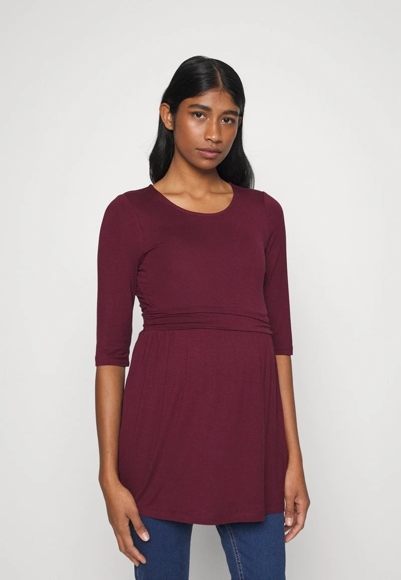 FLARE TOP - Langarmshirt - Dark Red – Bild 6