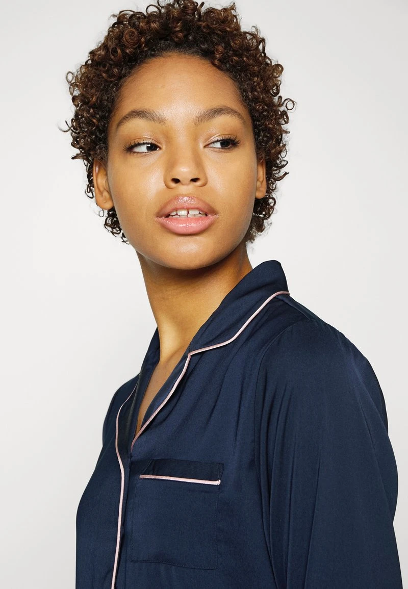 Anna Field AMANDA LONG SLEEVE SHORT SET - Nachtwäsche Set - Dark Blue – Bild 4