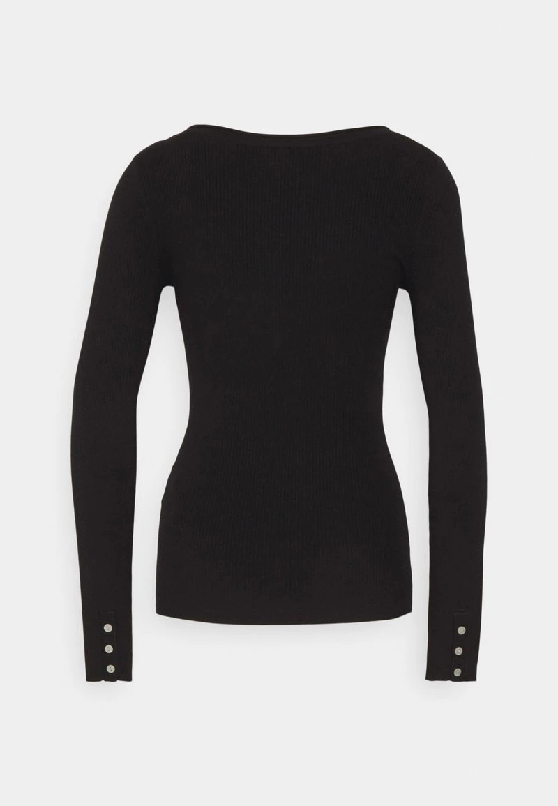 Anna Field BUTTON DETAIL - Strickpullover - Black – Bild 2